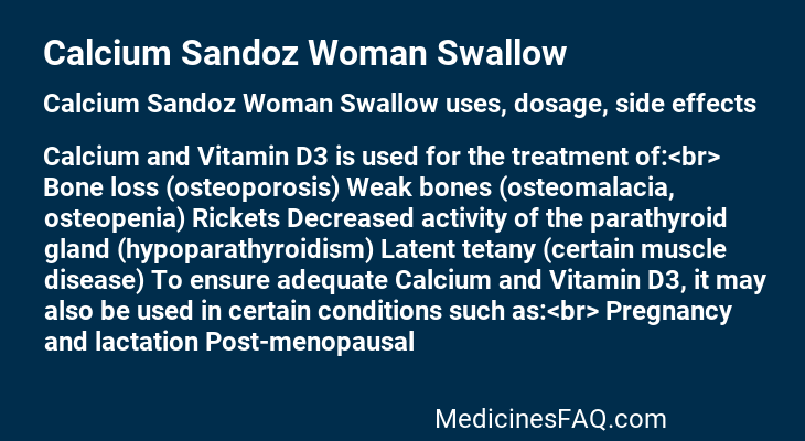 Calcium Sandoz Woman Swallow