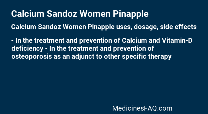 Calcium Sandoz Women Pinapple