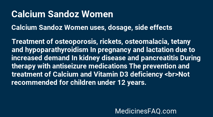 Calcium Sandoz Women