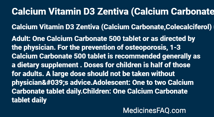 Calcium Vitamin D3 Zentiva (Calcium Carbonate,Colecalciferol)