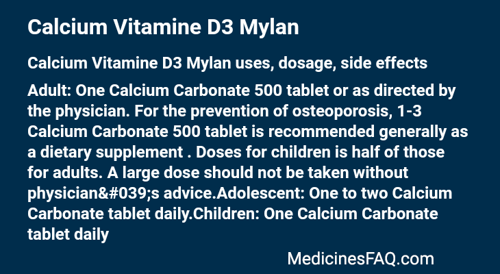 Calcium Vitamine D3 Mylan