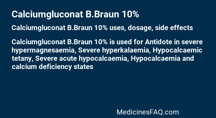 Calciumgluconat B.Braun 10%