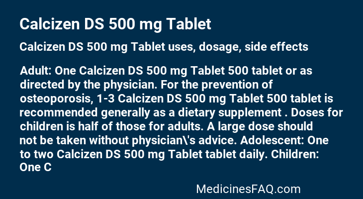 Calcizen DS 500 mg Tablet