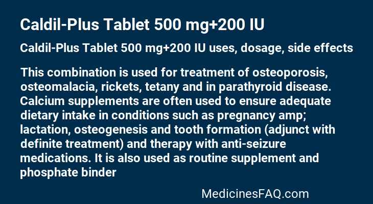 Caldil-Plus Tablet 500 mg+200 IU