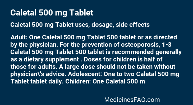 Caletal 500 mg Tablet