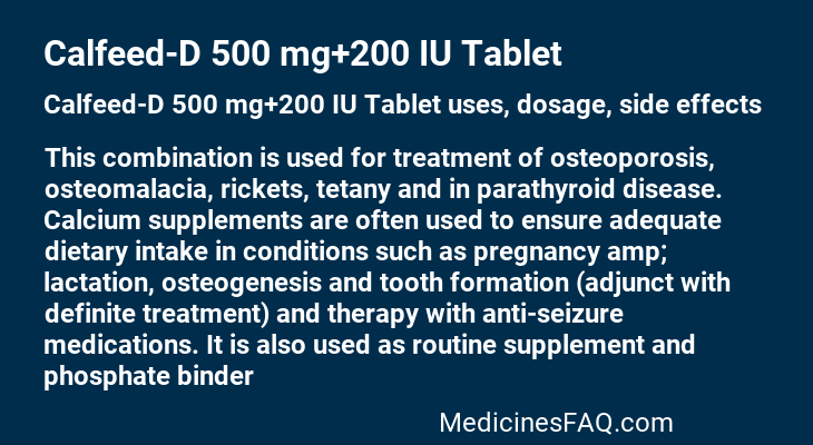 Calfeed-D 500 mg+200 IU Tablet