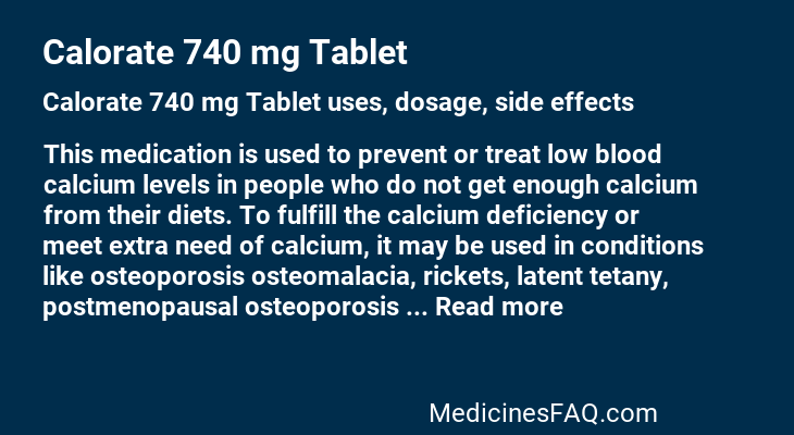 Calorate 740 mg Tablet