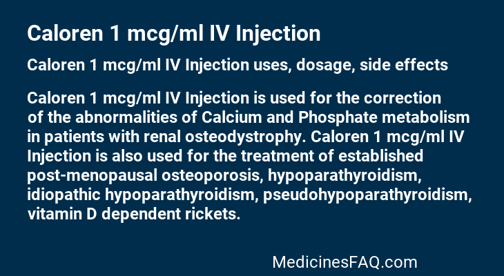 Caloren 1 mcg/ml IV Injection