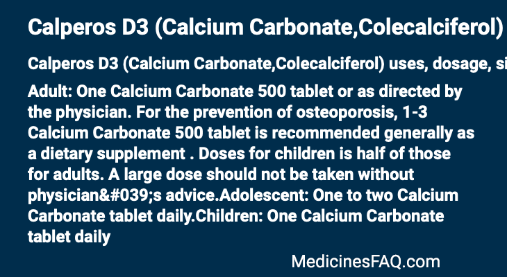 Calperos D3 (Calcium Carbonate,Colecalciferol)