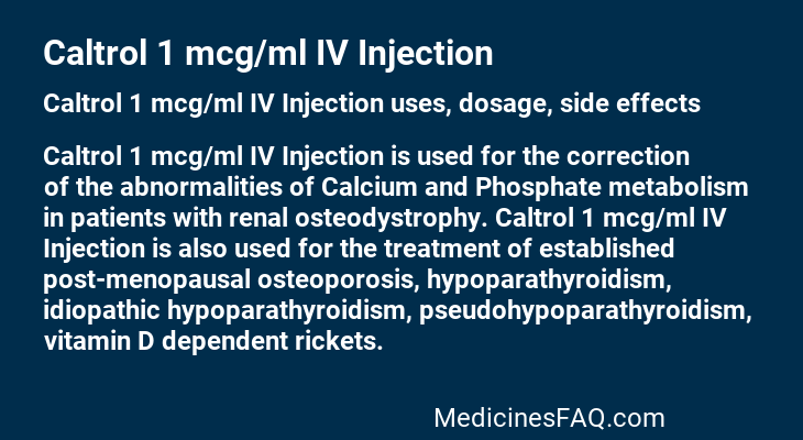 Caltrol 1 mcg/ml IV Injection