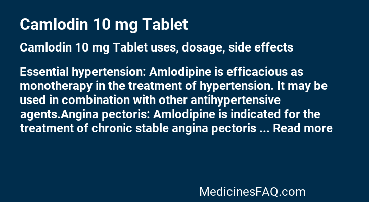 Camlodin 10 mg Tablet