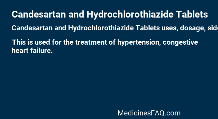 Candesartan and Hydrochlorothiazide Tablets