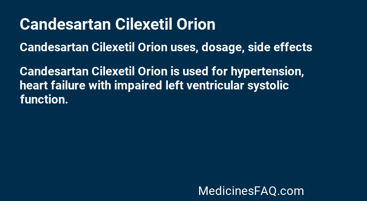Candesartan Cilexetil Orion