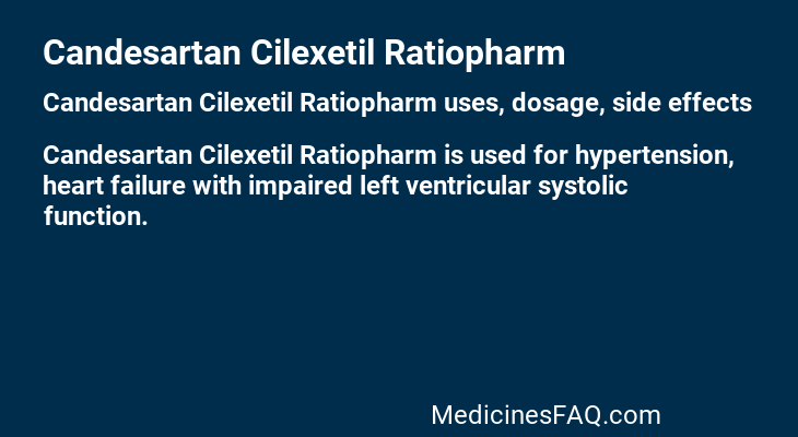 Candesartan Cilexetil Ratiopharm