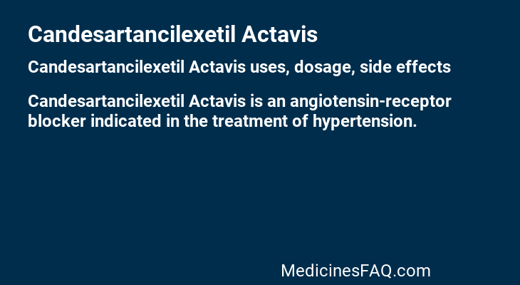 Candesartancilexetil Actavis