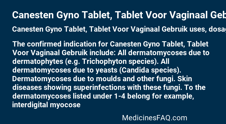Canesten Gyno Tablet, Tablet Voor Vaginaal Gebruik