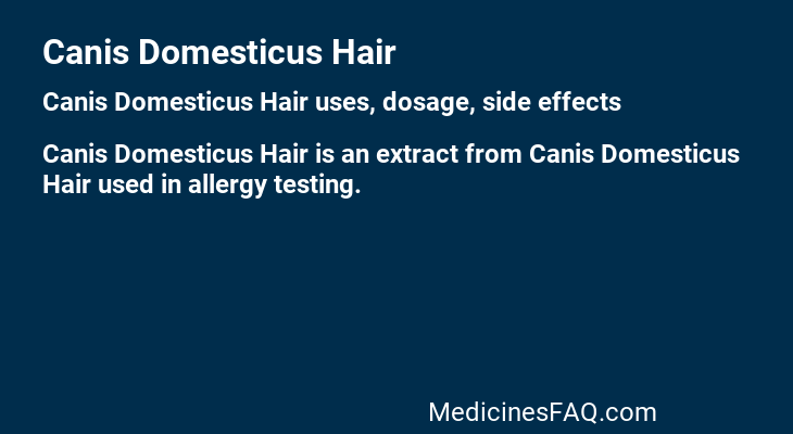 Canis Domesticus Hair