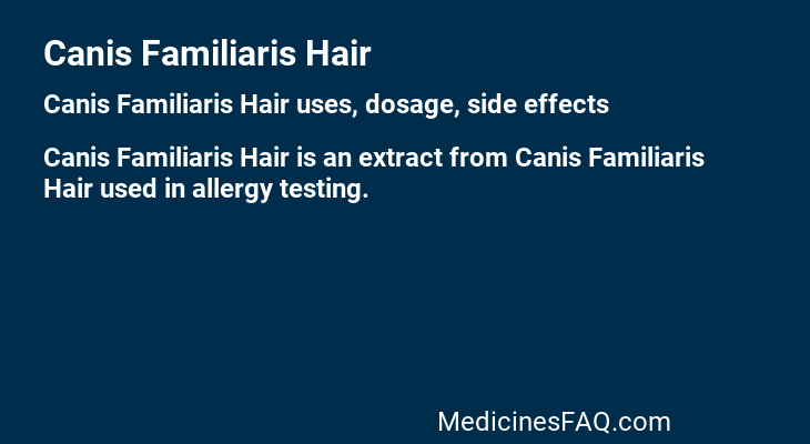 Canis Familiaris Hair