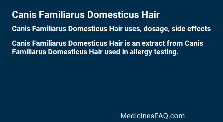 Canis Familiarus Domesticus Hair