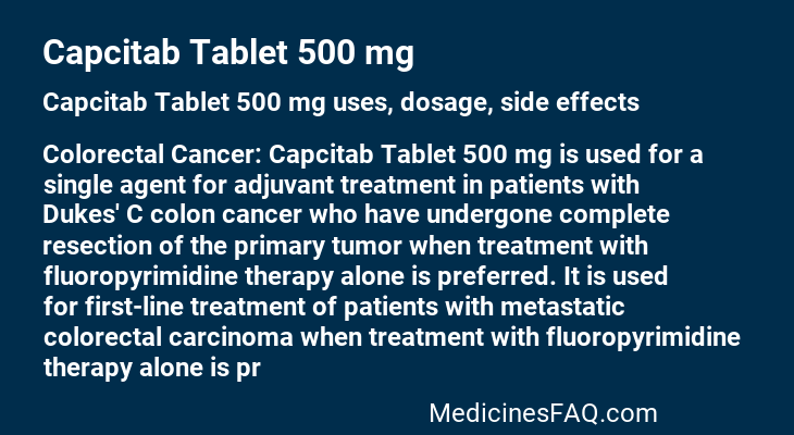 Capcitab Tablet 500 mg