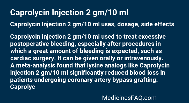 Caprolycin Injection 2 gm/10 ml