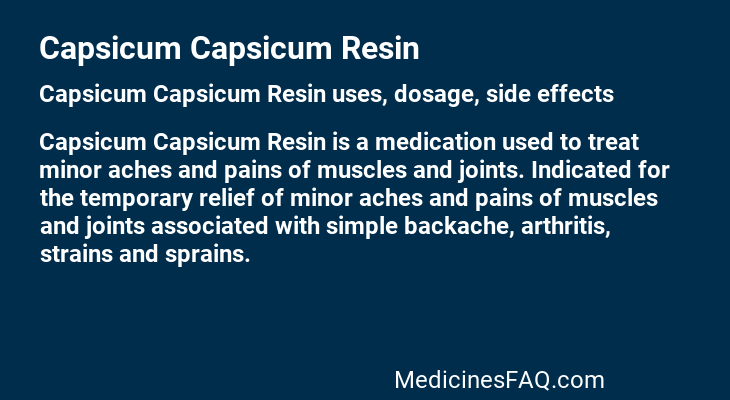 Capsicum Capsicum Resin