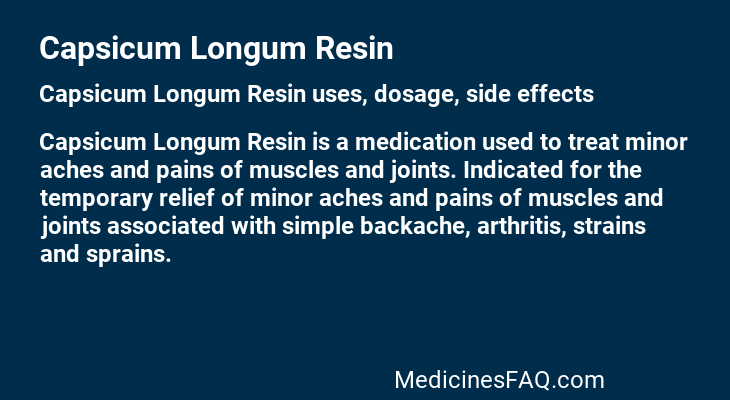 Capsicum Longum Resin