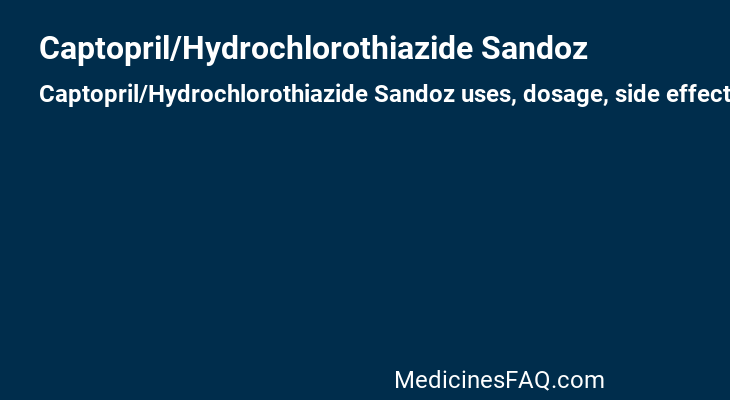 Captopril/Hydrochlorothiazide Sandoz