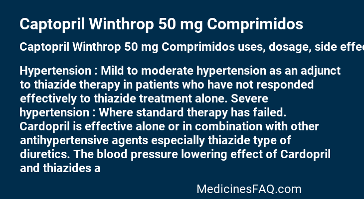 Captopril Winthrop 50 mg Comprimidos