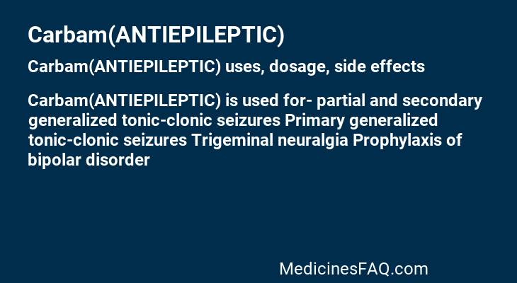 Carbam(ANTIEPILEPTIC)