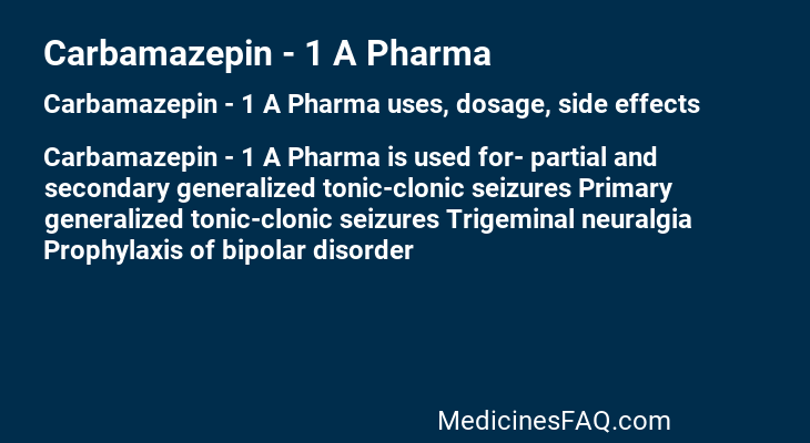 Carbamazepin - 1 A Pharma