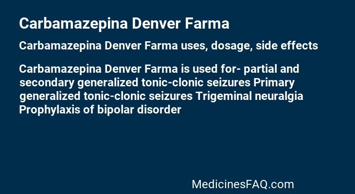 Carbamazepina Denver Farma