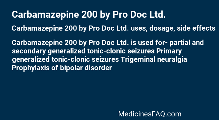Carbamazepine 200 by Pro Doc Ltd.