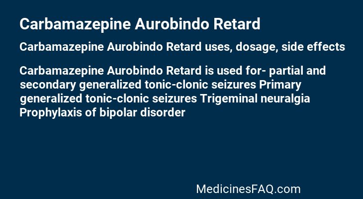 Carbamazepine Aurobindo Retard