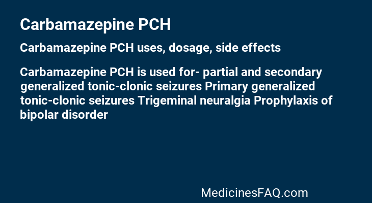 Carbamazepine PCH