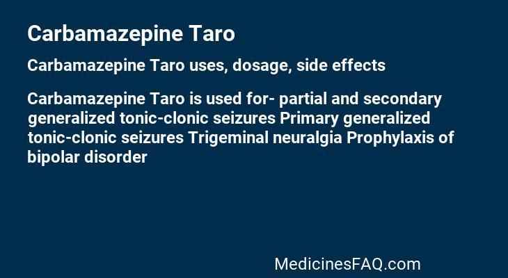 Carbamazepine Taro