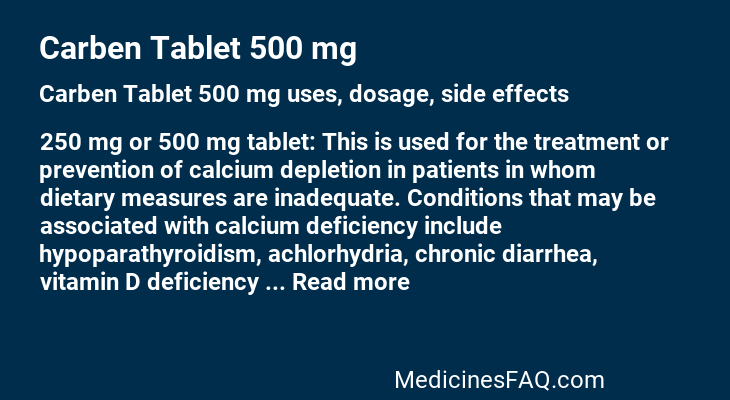 Carben Tablet 500 mg