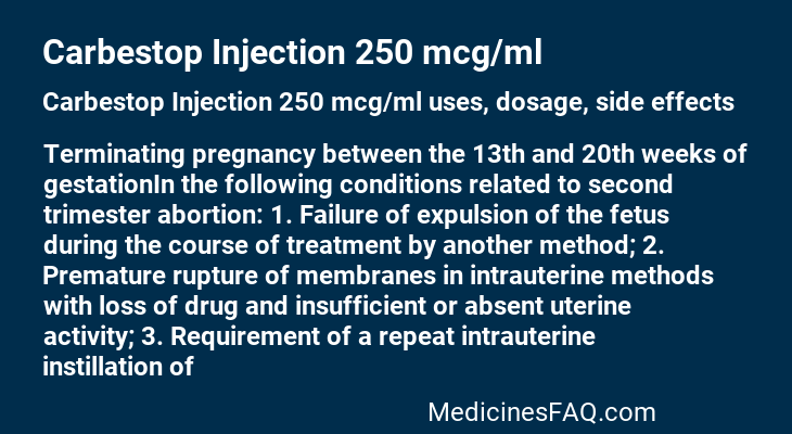 Carbestop Injection 250 mcg/ml