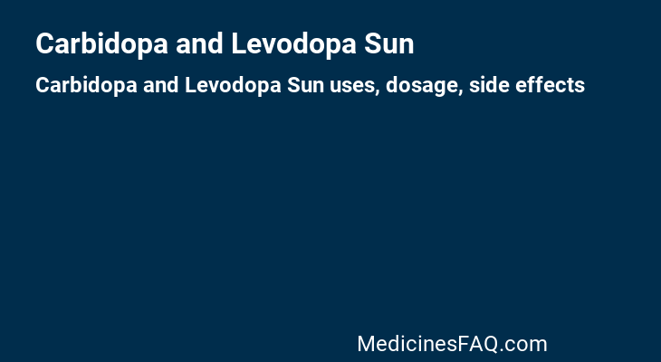 Carbidopa and Levodopa Sun