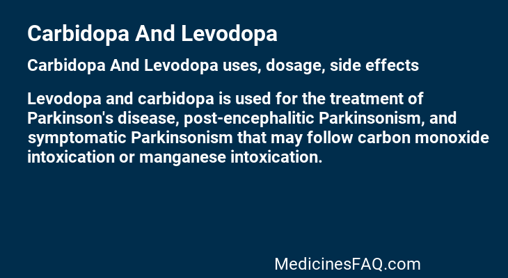 Carbidopa And Levodopa