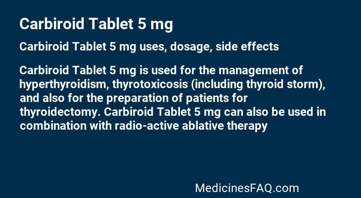 Carbiroid Tablet 5 mg