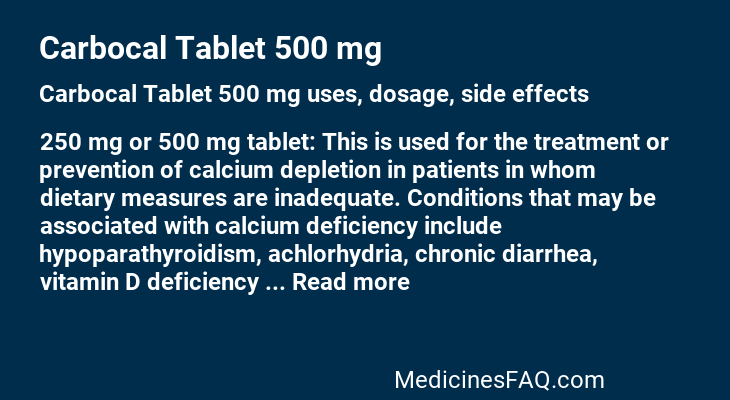 Carbocal Tablet 500 mg