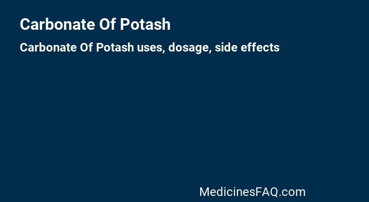 Carbonate Of Potash