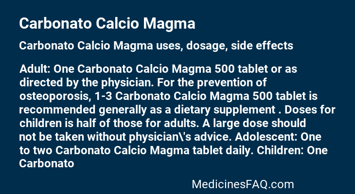 Carbonato Calcio Magma