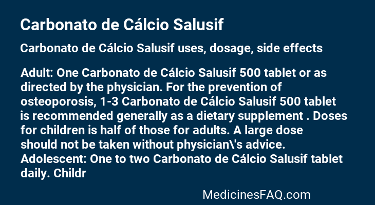 Carbonato de Cálcio Salusif