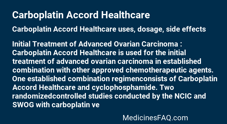 Carboplatin Accord Healthcare