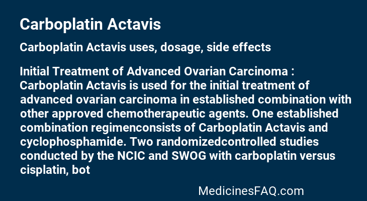 Carboplatin Actavis