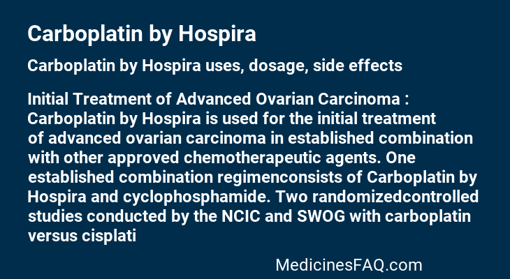 Carboplatin by Hospira