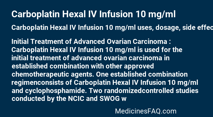 Carboplatin Hexal IV Infusion 10 mg/ml