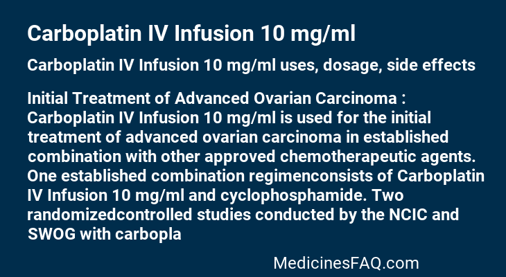 Carboplatin IV Infusion 10 mg/ml